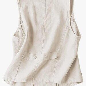 White linen vest